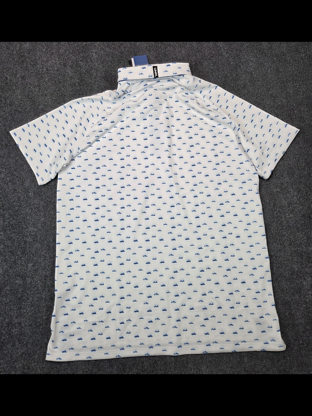 NEW UNRL Golf Polaris Polo Shirt Mens Medium Blue White Snowmobiles - Picture 6 of 7